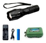 Kit Linterna Led Recargable Para Rifle Con Zoom Con Caja - Imagen 2